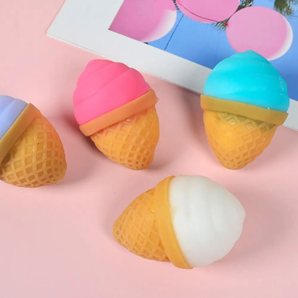 Juguete para apretar de hamburguesa y helado, juguete sensorial TPR, comida de simulación, juguete de descompresión de pellizco de silicona 3D, bromas prácticas