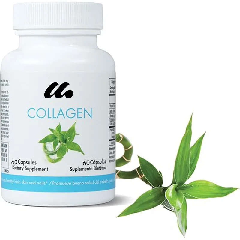 Collagen capsules, dietary supplements, 290mg bovine collagen, vitamin A, vitamin D3, zinc, and copper