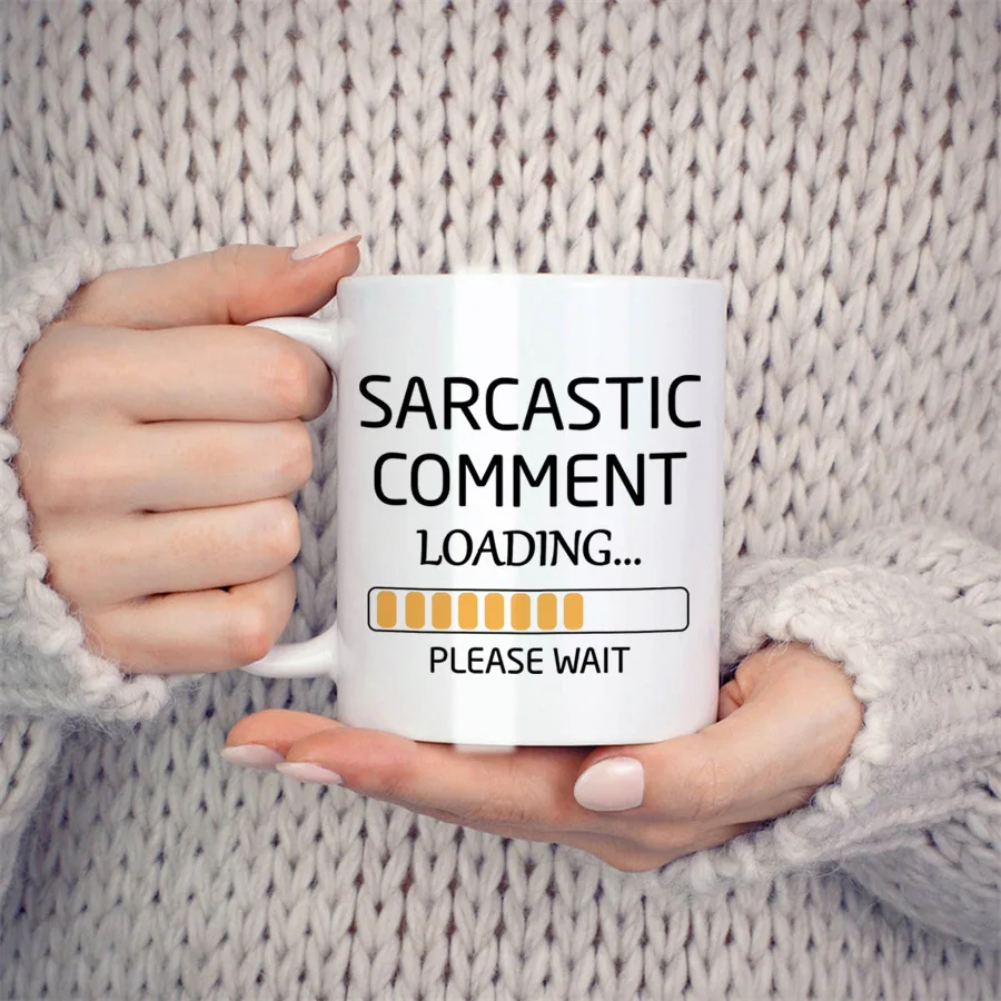 Sarcastic Comment Loading Coffee Mugs For Coworkers, Gifts For Boss Work Colleague Novelty Coffee Ceramic Tea Cups White 11 oz