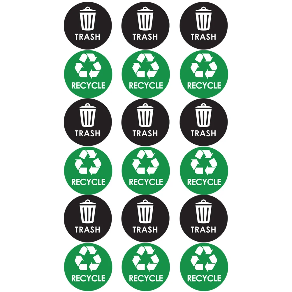 Trash Bin Label Self Adhesive Recycling Stickers Emblems Can Recycle Water Proof Pvc