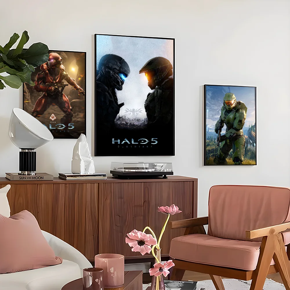 1PC Game H-Halo Cool I-Infinite Poster Self-adhesive Art Waterproof Paper Sticker Coffee House Bar Room Wall Decor