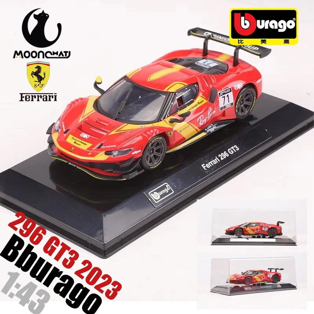 

1:43 Bburago Ferrari 296 GT3 2023 Ferrari 499p LMH Модель автомобиля 2023 24H LE MANS CHAMPION Легкосплавный автомобиль Литые спортивные автомобили Гоночная игрушка