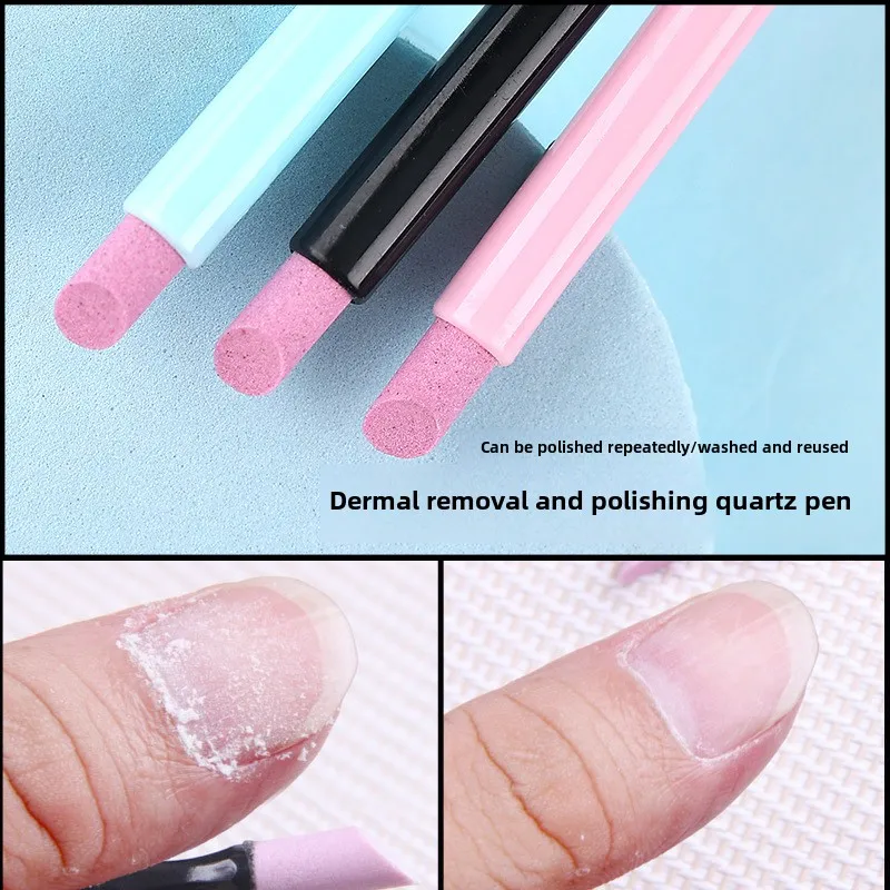 1PC Nails Art Quartz Grinding Pen Nail Cuticle Scissors Dead Skin Remover UV Gel Polish Manicure Stick Files Accessories Tools