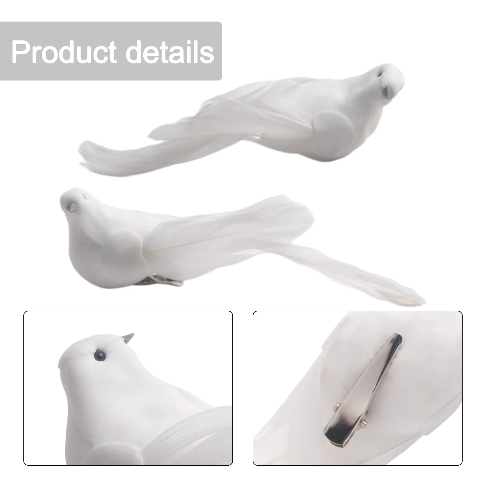 

Decorative Fake Doves White Artificial Foam Feather Wedding Ornament Home Craft Table Decor Bird Toy Garden Decor