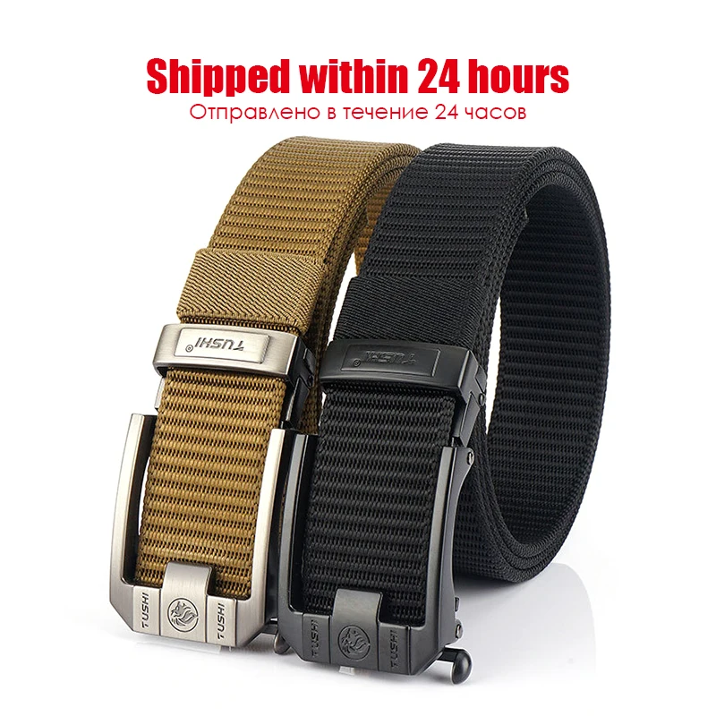 VATLTY Cinturón de hebilla automático para hombres 34 mm Cinturón táctico militar de nylon real Cinturón táctico antideslizante Cinturón de caza de