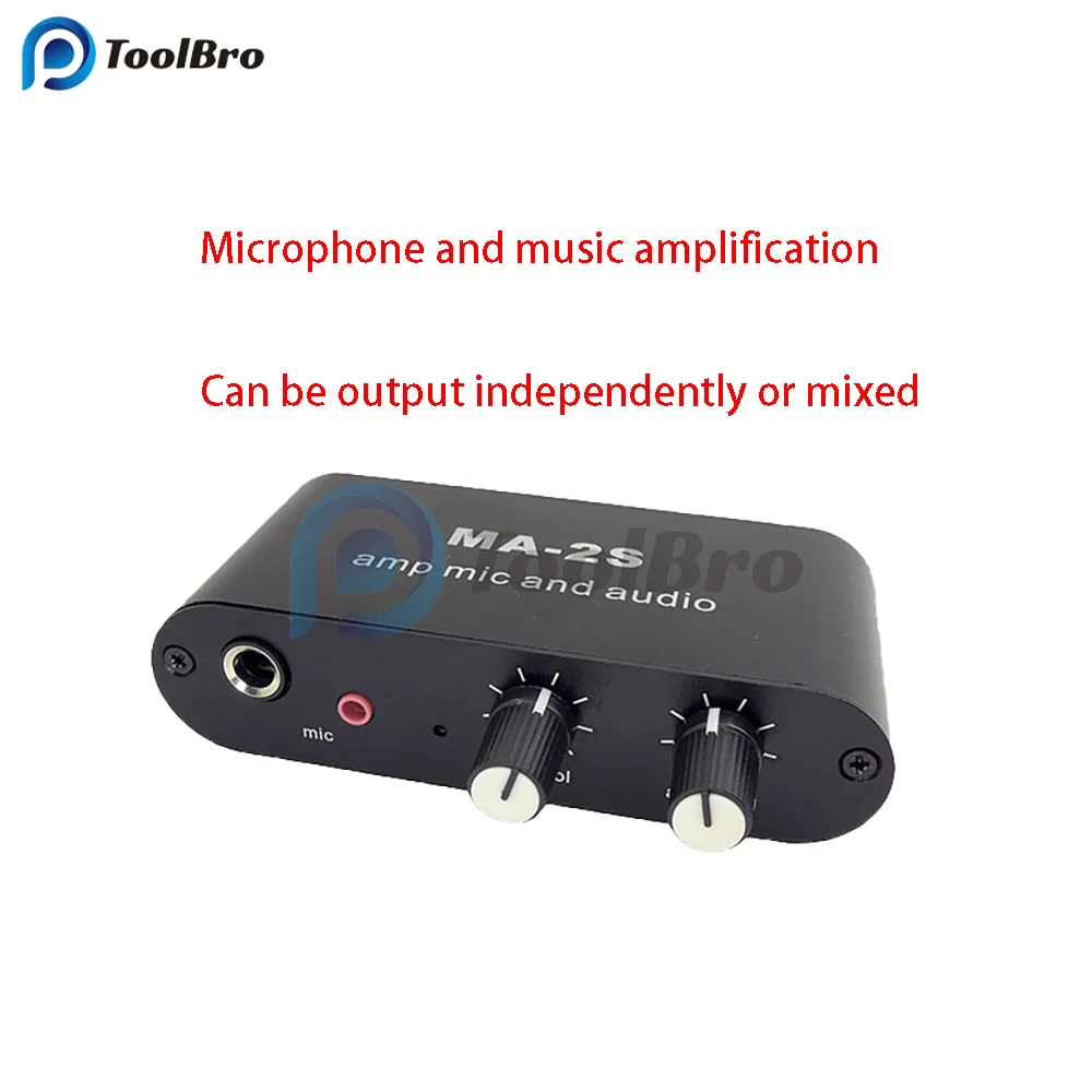 6.5mm Dynamic Microphone Preamplifier Mixer Music Audio Power Amplifier Mixing Board Headphone Music Volume Control DC 5-12V