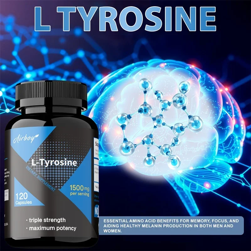 

L-Tyrosine Supplement - Support Memory, Mental Clarty, Alertness, Brain Function, Boosts Energy, Immunity , Vegan