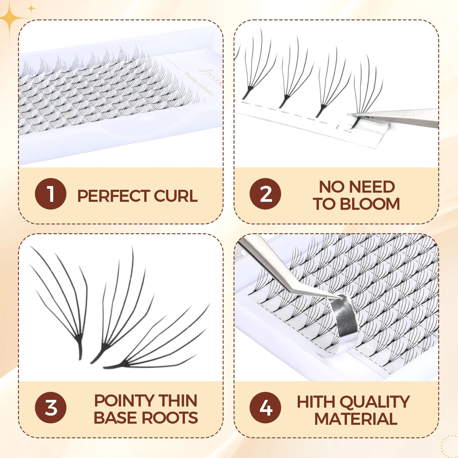 Estensioni delle ciglia a forma di W 5D Ventole di volume preconfezionate Ciglia 9-15mm Ciglia Anime Spire Cluster individuale Ali a forma di V Trucco Lash