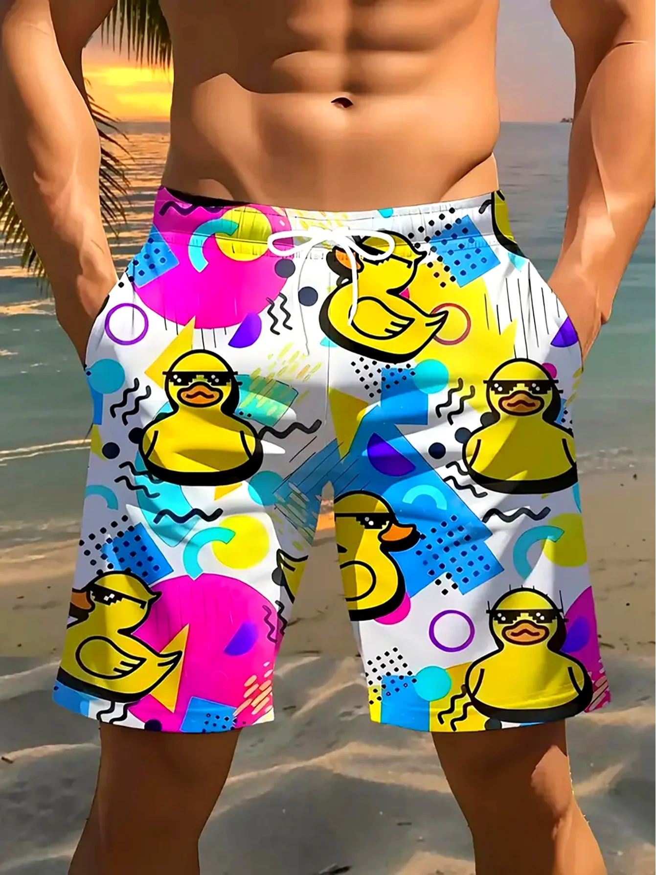 2026 Summer Men's Short Pants with 3D Print Breathable Lightweight Comfortable Casual and Fashionable Outdoor Men's Pants