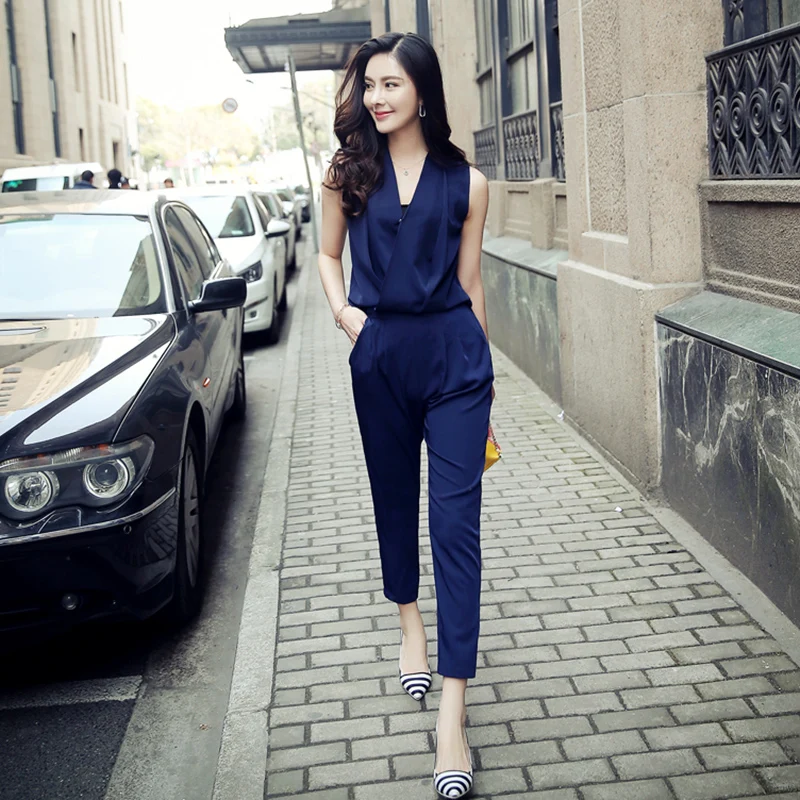 

Модный женский летний брючный костюм-комбинезон из ткани Dr antung: новинка, цельный комплект, элегантный дизайн