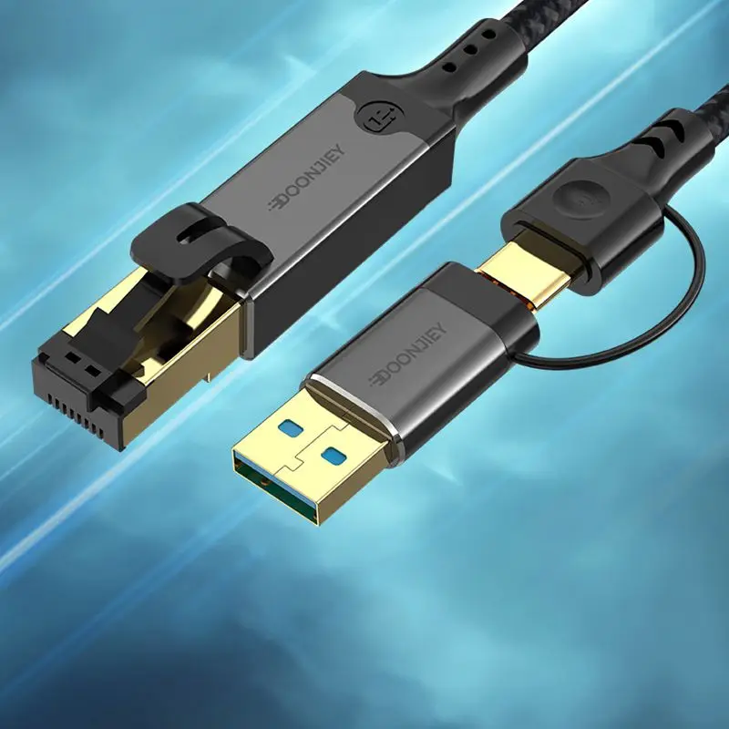 

1M 2M 3M Network Card USB3.0 to RJ45 Gigabit Ethernet High-Speed Network Converter Type-C to Ethernet Port Supports MAC