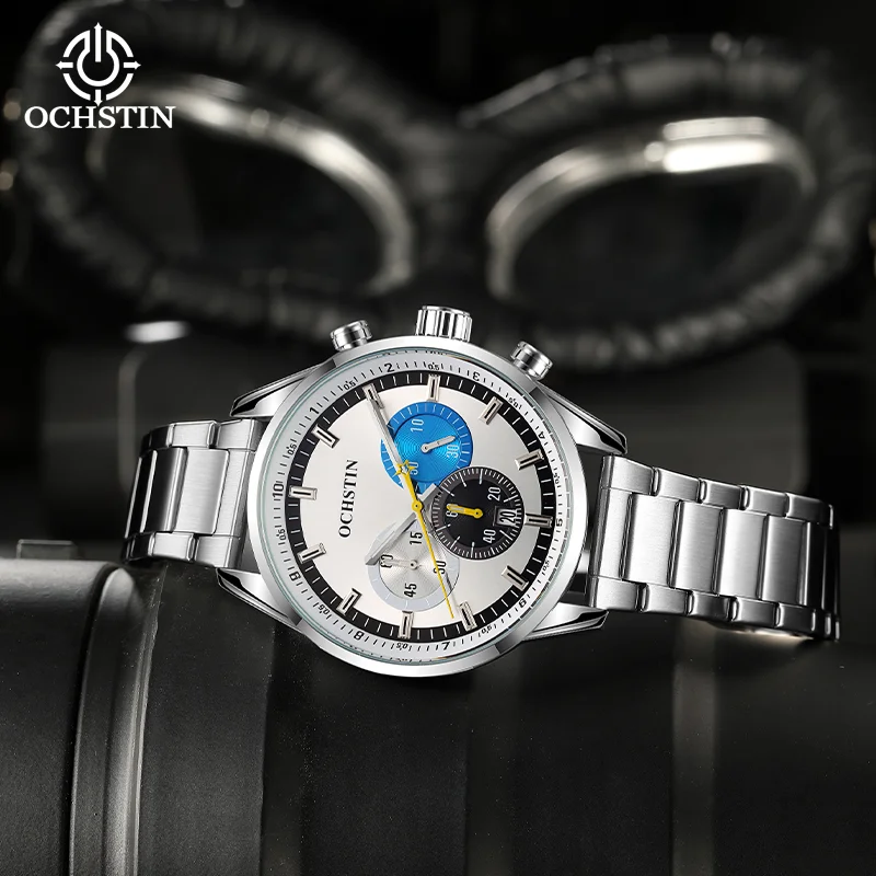 OCHSTIN جديد بيع ساعات حركة الكوارتز الرجال الفولاذ المقاوم للصدأ ساعة اليد مقاوم للماء الفاخرة ولكن منخفضة ساعة للذكور #2