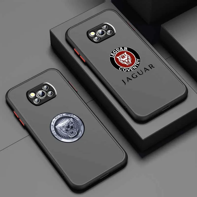 

J-Jaguar Car Popular Logo Cool For Xiaomi Poco X6 X5 X4 X3 M6 M5s M5 M4 M3 F6 F5 F4 F3 GT Pro 5G Frosted Translucent Phone Case