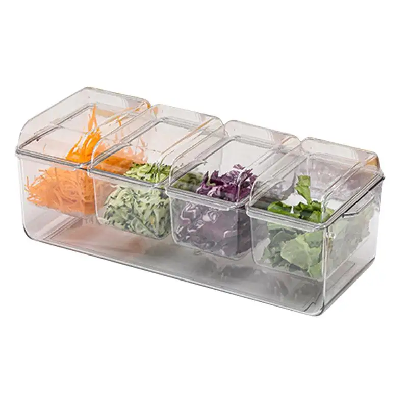 

Chilled Serving Tray Garnish Transparent Fruit Platter Removable Compartments Salad Bar Containers Home Bar Ice Serving Tray For