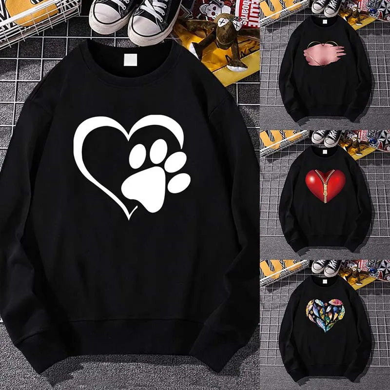 

2022 Hoodies Sweatshirt Mens Women Black Hip Hop Love Print Pullover Streetwear Casual Fashion Clothes Autumn Long Sleeve Tops