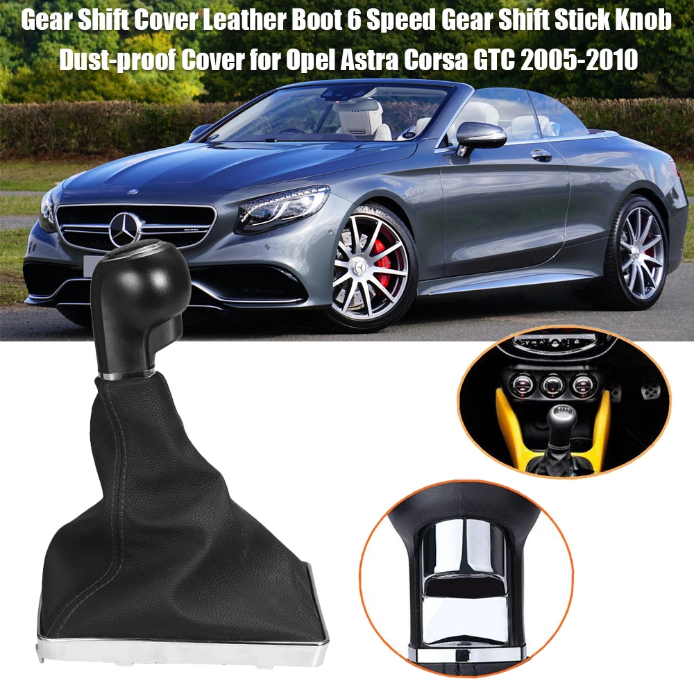 6 Speed Gear Shift Stick Knob Cover Leather Boot Dust-proof Cover Replacement For Opel Astra III H 1.6 VAUXHALL  2004-2010