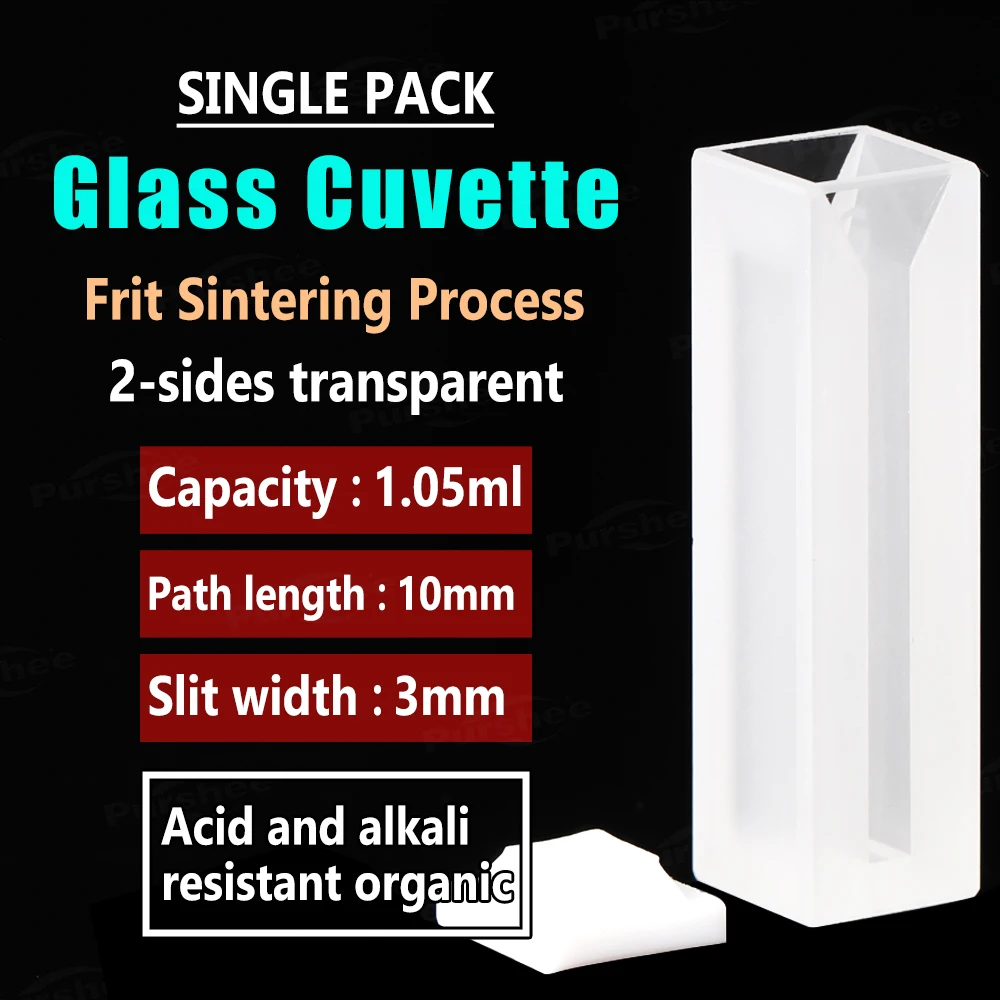 Glas-Schlitz-Mikroküvette 1/2/3/4/5mm Schlitzbreite Beidseitige Lichtdurchlässigkeit Schattierter/Nicht-schattierter Typ Labor-Probenküvette – Detail 16