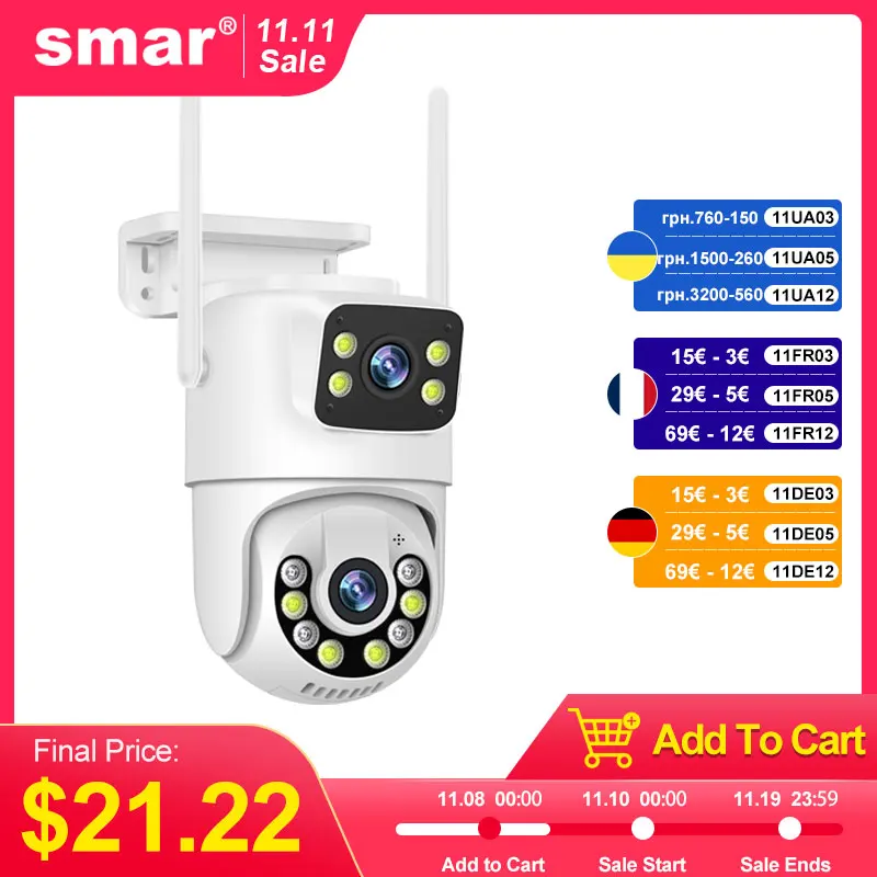 yZ[zSmar 6MP PTZ WiFi IP JfAYfAXN[oI[fBIǐՃZLeBO CCTV Vedio Ď ICSe