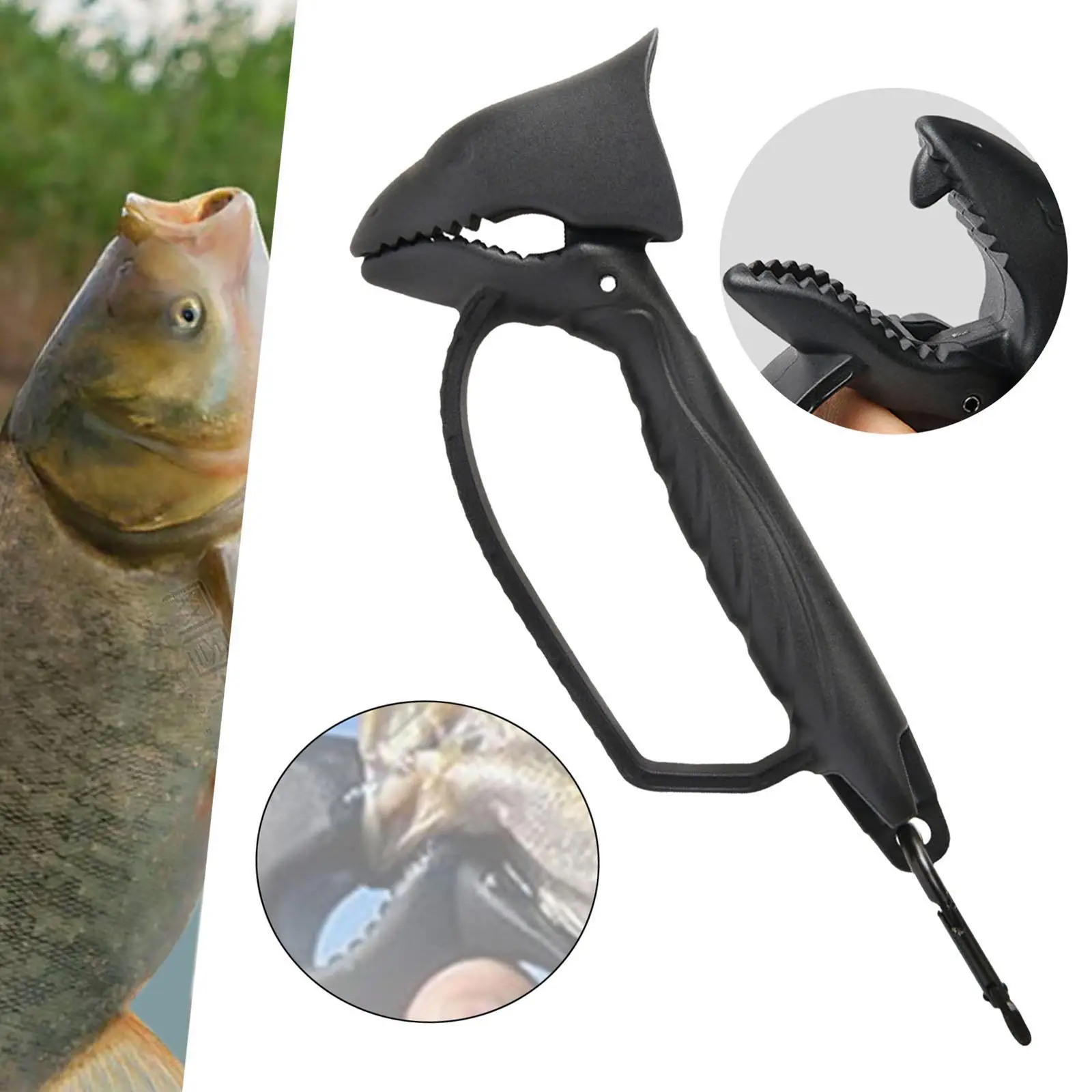 Fish Lip Gripper Professional Jaw Shaped Safe Fishing Grabber Nylon Finger Protection Fish Grip Tool, Fishing Accessory