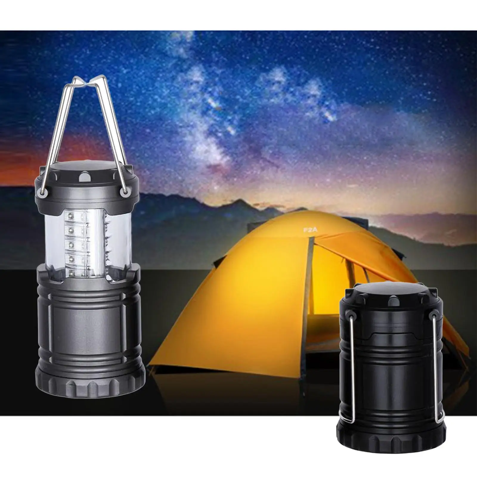 LED Lantern Collapsible Solid Lamp with Carry Handles Portable for Camping, Fishing, Shed, Festivals, Garden