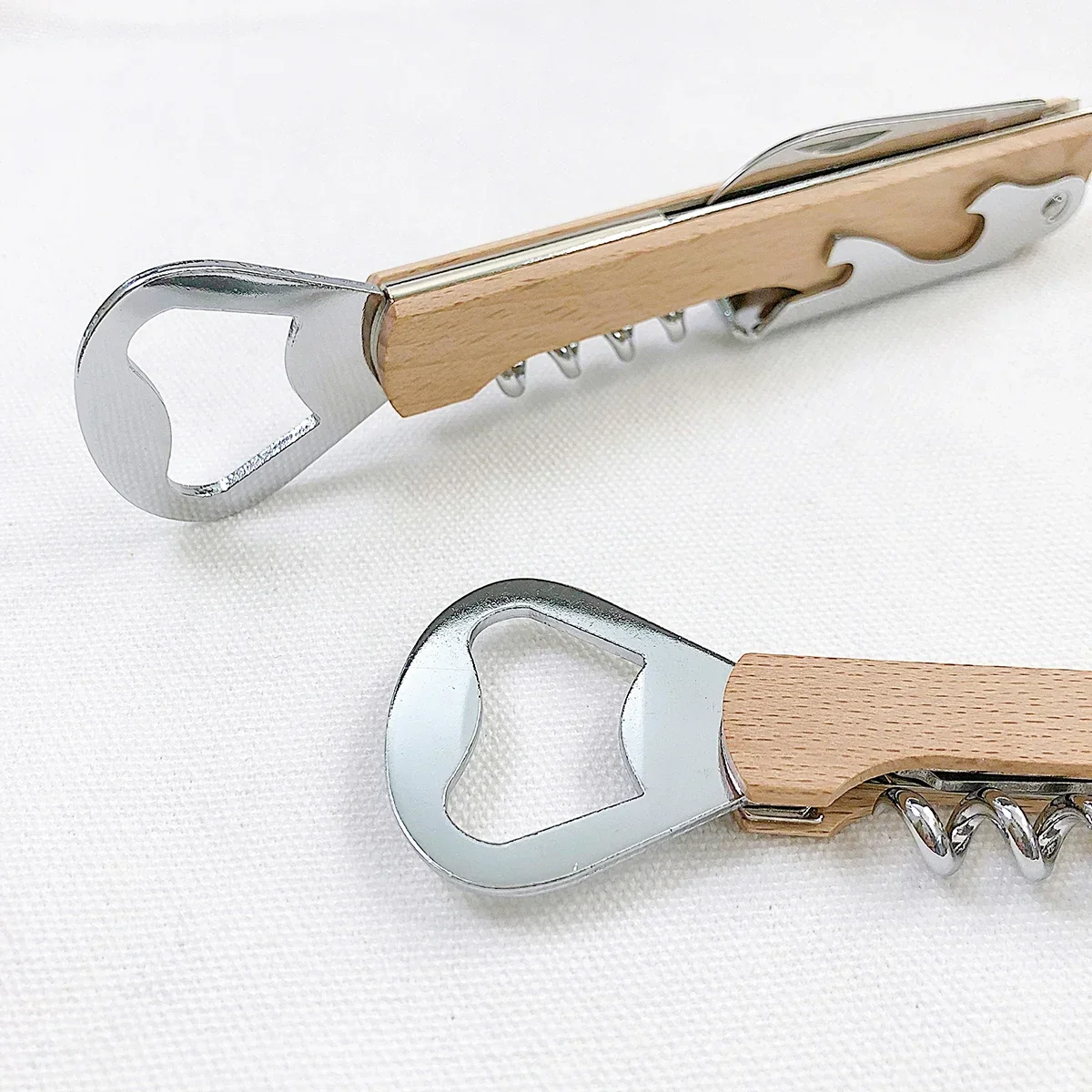 10pcs Multifunctional Wood Wine Corkscrew with Knife & Beer Opener Wooden Handle Stainless Steel Corkscrew Wine Bottle Openers