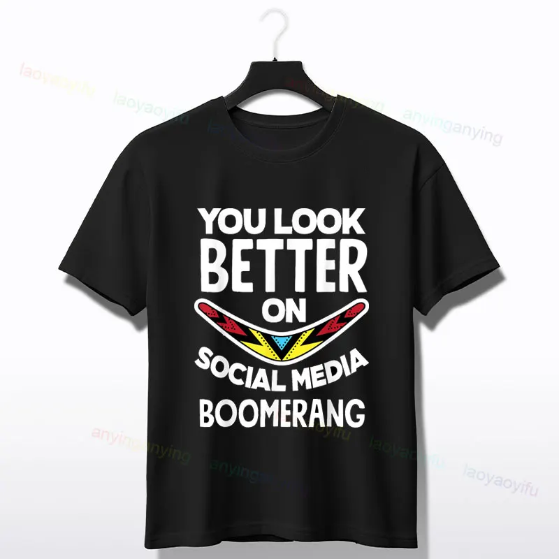 남성용 레트로 Got A New 부메랑 그래픽 티 100% 코튼 크루넥 캐주얼 반소매 탑 일상 의류 스포티 디자인 셔츠