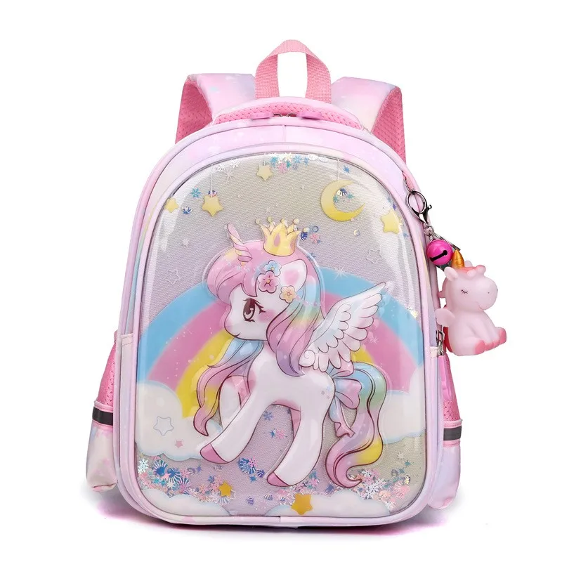 Cartoon 3D Unicorn Mermaid Backpacks Children Students  New Grade 1-6 Primary Girls  Anime Large Schoolbags