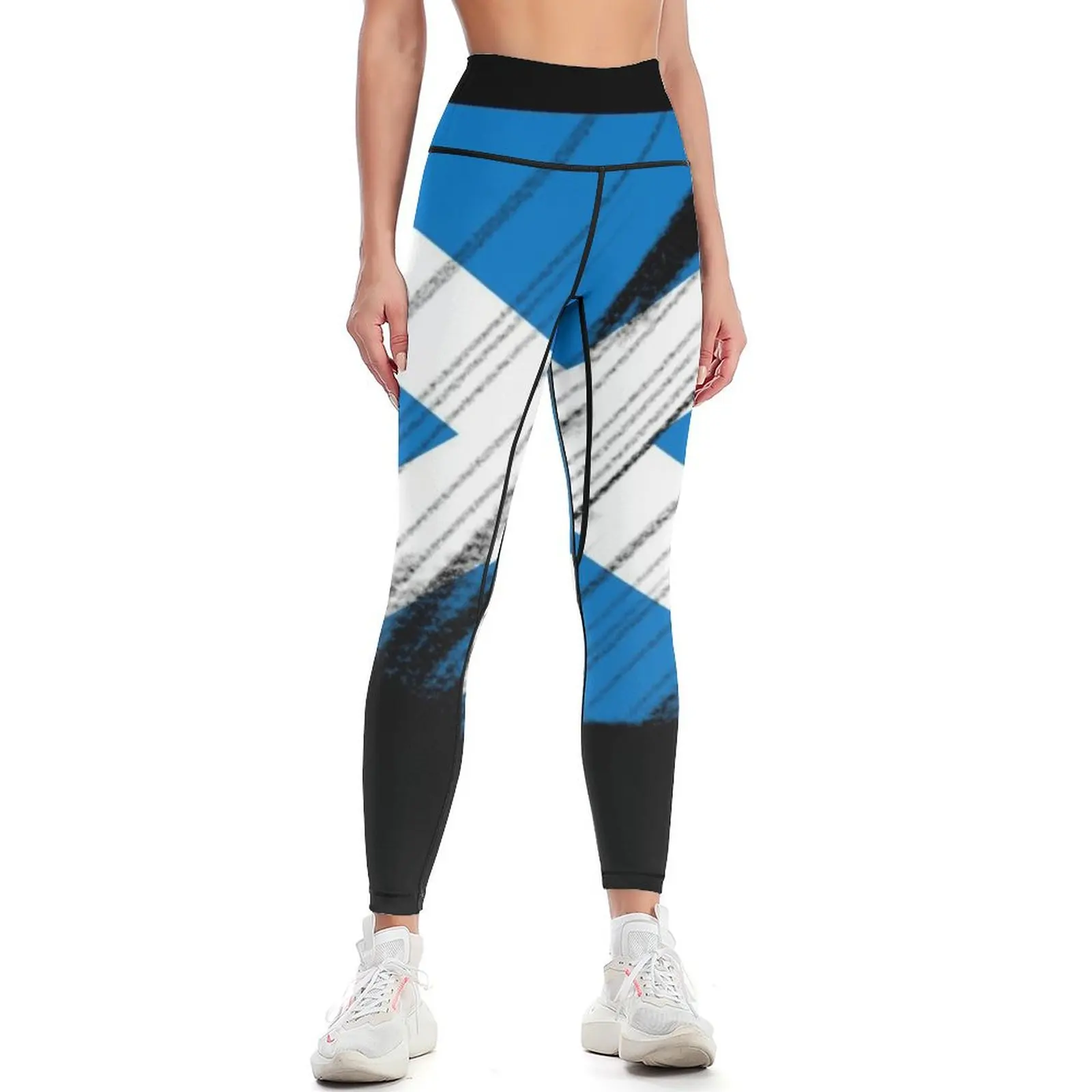 

Black Ripped Scotland flag Leggings Women's sports pants sports for push up Women's high waist Women's tights Womens Leggings