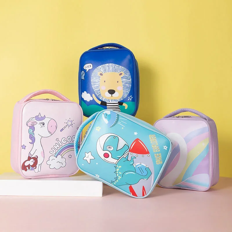 Unicorn Lunch Box Bag Bento Bag Insulated Large Capacity Handheld Oxford Cloth Children Cartoon Lunch Bag for Women Lonchera 보냉백