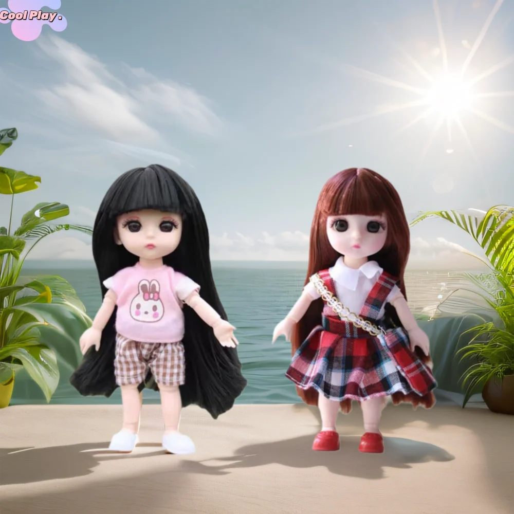

1/12 BJD BJD Doll with Clothes with Clothes 13 Movable Joints Mini Girl Doll with Clothes with Shoes Blue Eyes