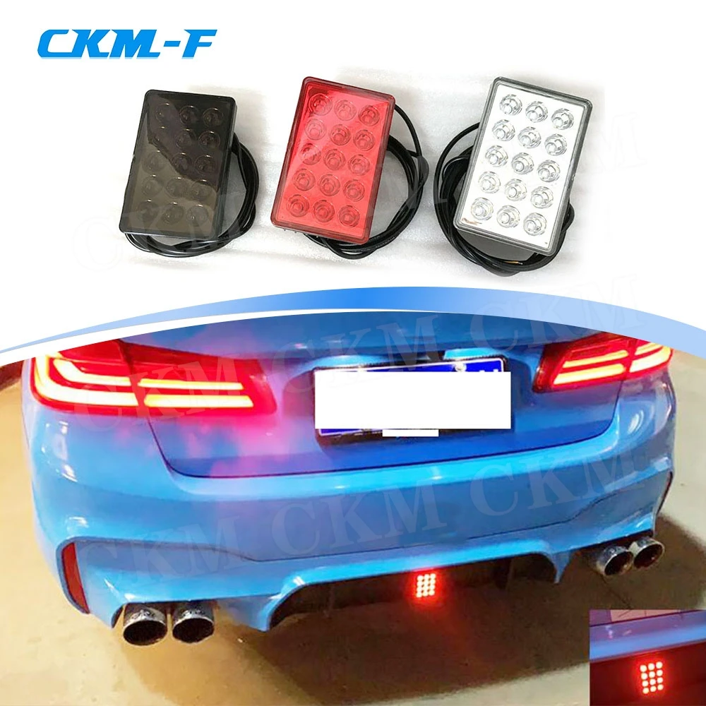 Für BMW Für Benz Für VW Auto Hinten Diffusor Spoiler LED Bremslichter Stoßstange Abdeckung Pilot Lampe Für Universal Auto Rot Weiß Schwarz