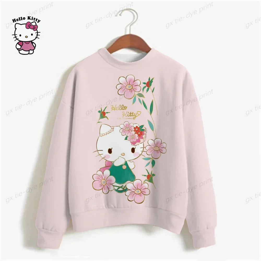 Streetwear Hoodies HELLO KITTY Printed Women Sweatshirt Autumn Long Sleeve Harajuku Pullovers Hooded Sweater sudadera mujer