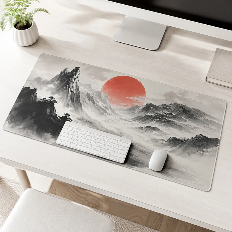 Mouse Pad Sunrise Ink Mountains Gaming XL Computer Mousepad XXL Mechanical Keyboard Pad Carpet Natural Rubber Mouse Mats