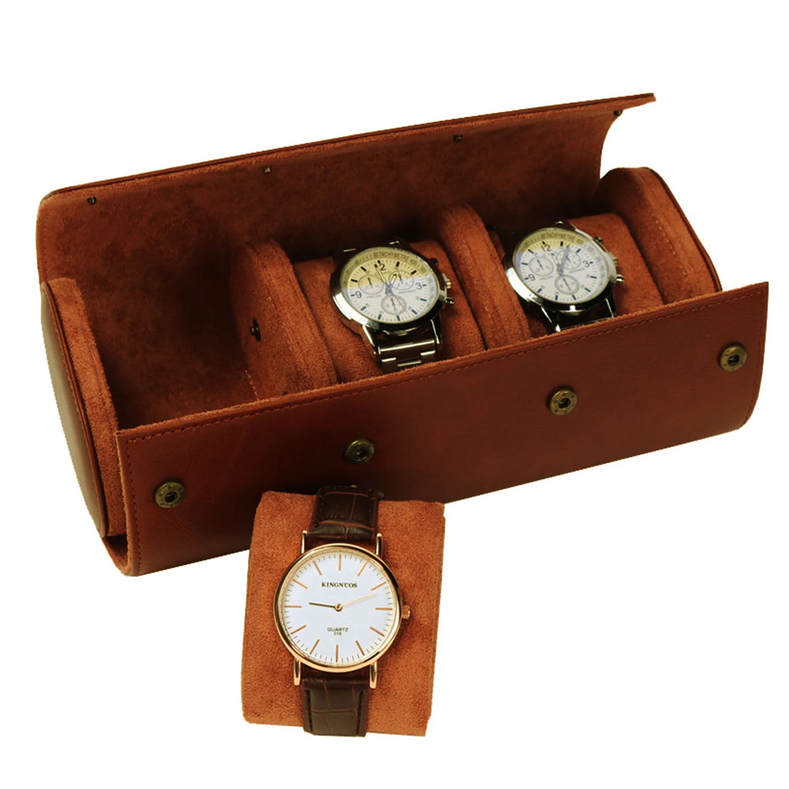 Travel Watch Holder 3 Slots Watch Box Watch Storage Case Watch Roll Box Watch Roll Travel Case for Storage and Display Watch