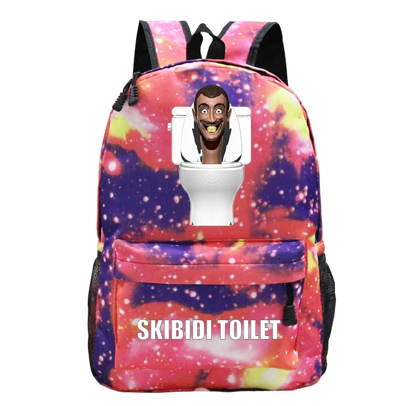 Skibidi-mochila escolar con estampado de inodoro para niños y niñas, Bolsa Escolar con dibujos animados divertidos para adolescentes y estudiantes