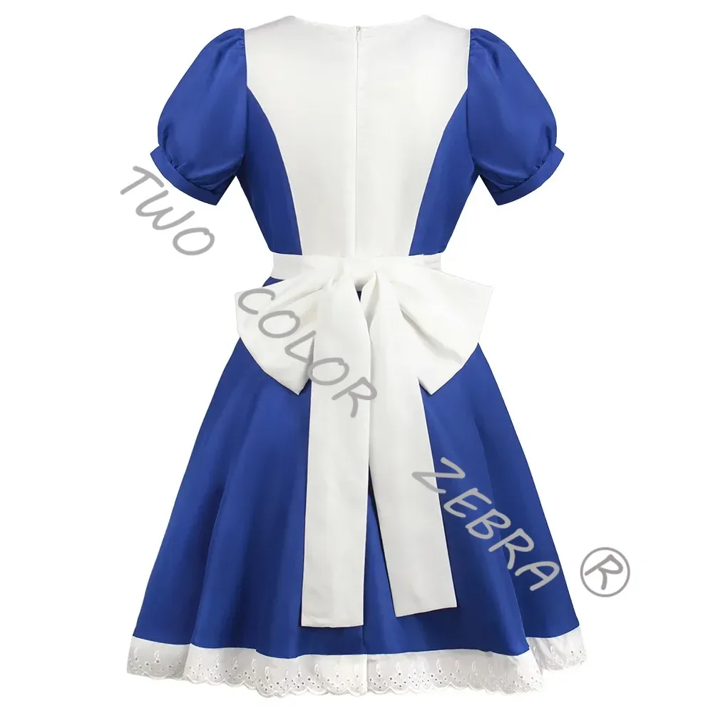 Anime Alice Madness Returns Cosplay Maid Apron Dress Game Madness Returns Alice Cosplay Costume for Women Girls Halloween Party
