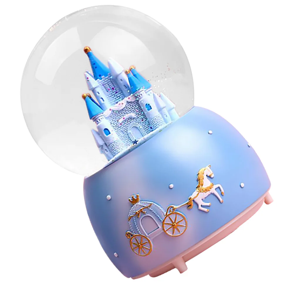 

Music Box Ball Snow Globe Castle Musical Glass Christmas Ornament Home Decor Party Crystal Glass Ball DIY Gift Idea