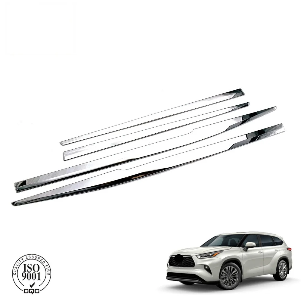 For Toyota Highlander XU70 2021-2024 ABS Chrome Car Side Door Body Strip Line Garnish Panel Molding Bezel Protection Cover Trim