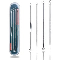 4Pcs Blackhead Remover Acne Needle Facial Cleansing Acne Extractor Remove Blackhead Pores Cleaning Tools