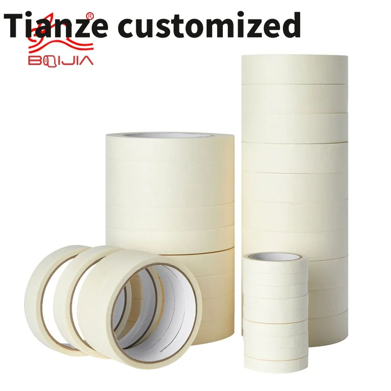 10 pieces.custom.Factory custom 48mm 2inch Automotive masking tape jumbo roll Crepe Paper Masking Tape Colored Adhesive