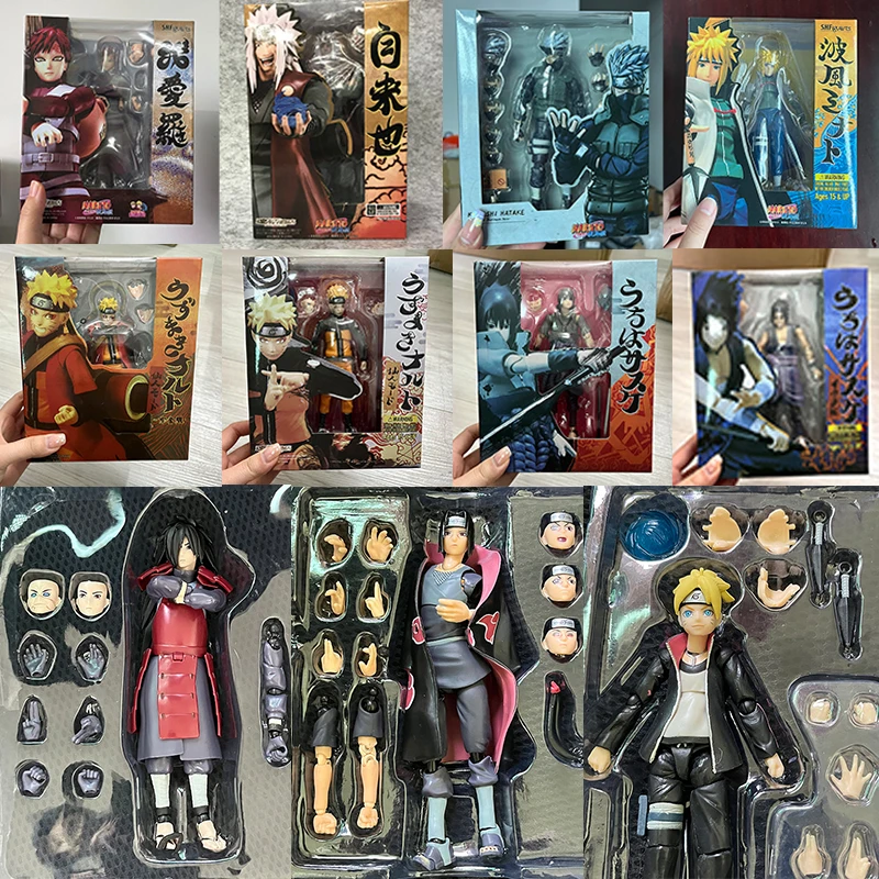 Anime SHFiguarts Naruto Uzumaki Sasuke Kakashi Uchiha Madara Itachi Jiraiya Boruto Shippuden modelo de figura de acción colección de juguetes