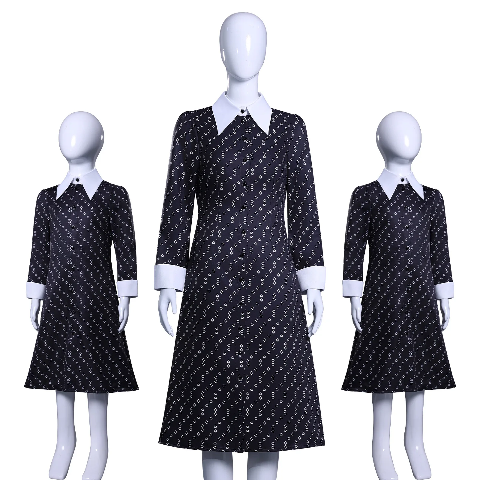 

Wednesday Adam's Family COS Dress Printed Dress Cosplay Costume 2D Style