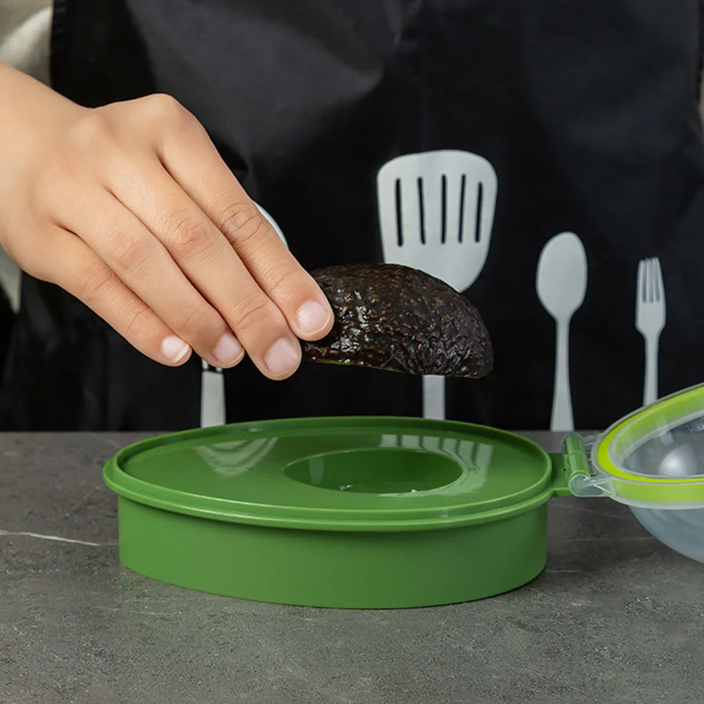 

2Pcs Avocado Fresh-Keeping Box PP Silicone Material Transparent Lid Design Healthy Long-Lasting Storage Container