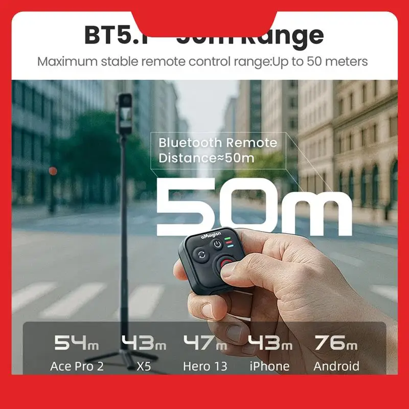 

Беспроводной пульт дистанционного управления AMAGISN для Insta360 X5/X4/Ace Pro 2, с ремешком на запястье для спортивной камеры