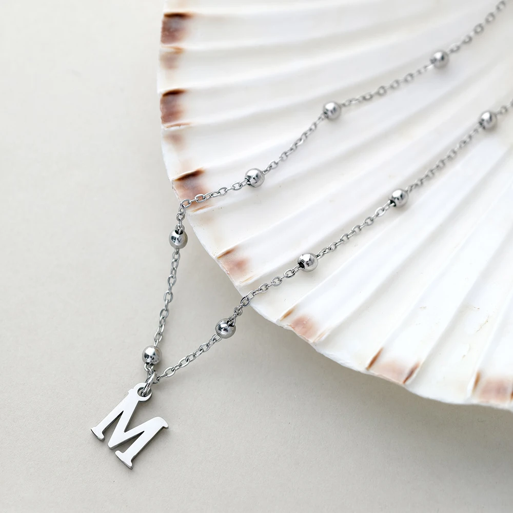 المرأة قلادة قلادة الأولي رسالة سحر فضي اللون كليب حبة سلسلة الموضة العصرية المرأة مجوهرات من صلب لا يصدأ هدية