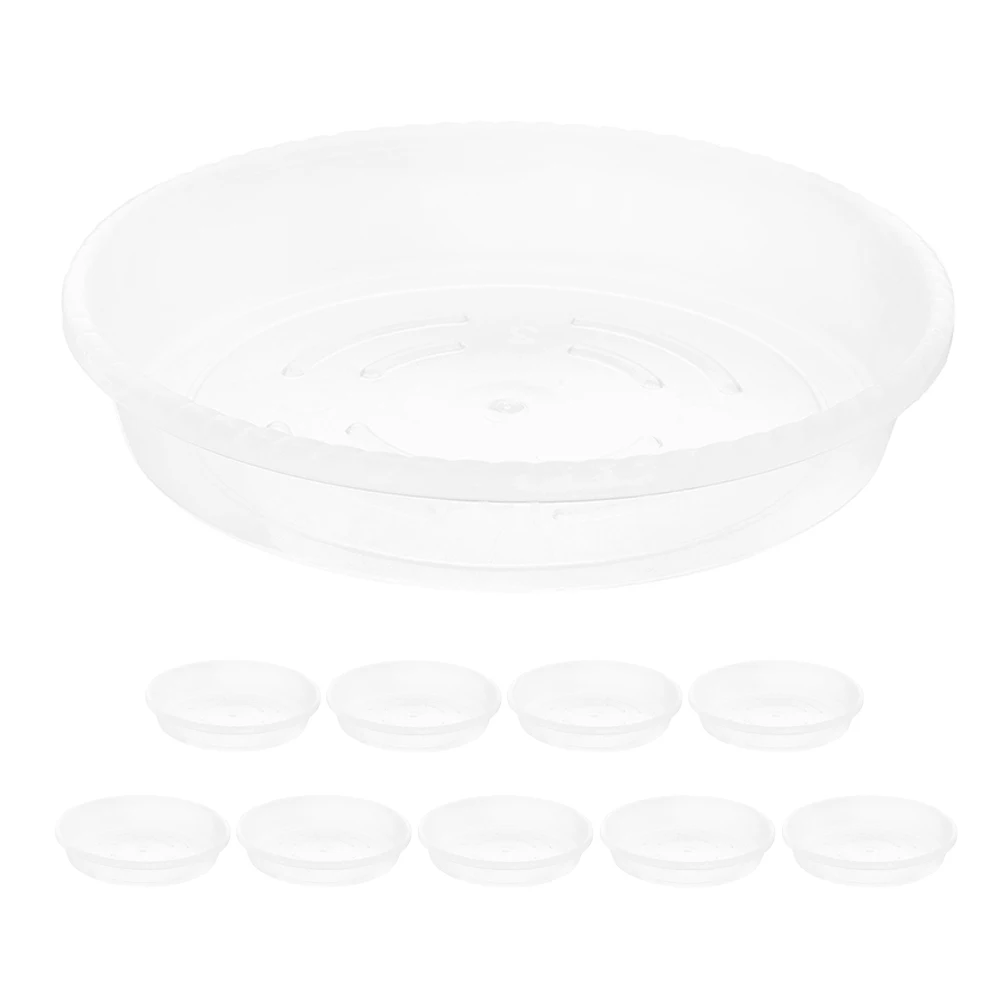 

10pcs Plastic Circular Planter Saucers Reusable Water Resistant Strong Protection Floor Decor Compatible with Indoor for Plants