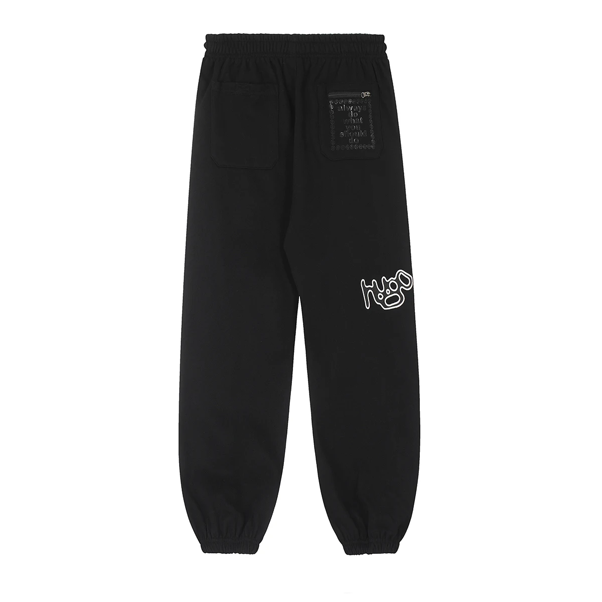 Streetwear Black Color Baggy Casual Sweatpants for Men and Women Ropa Hombre Loose Fleece Trousers Oversized Drawstring Pants