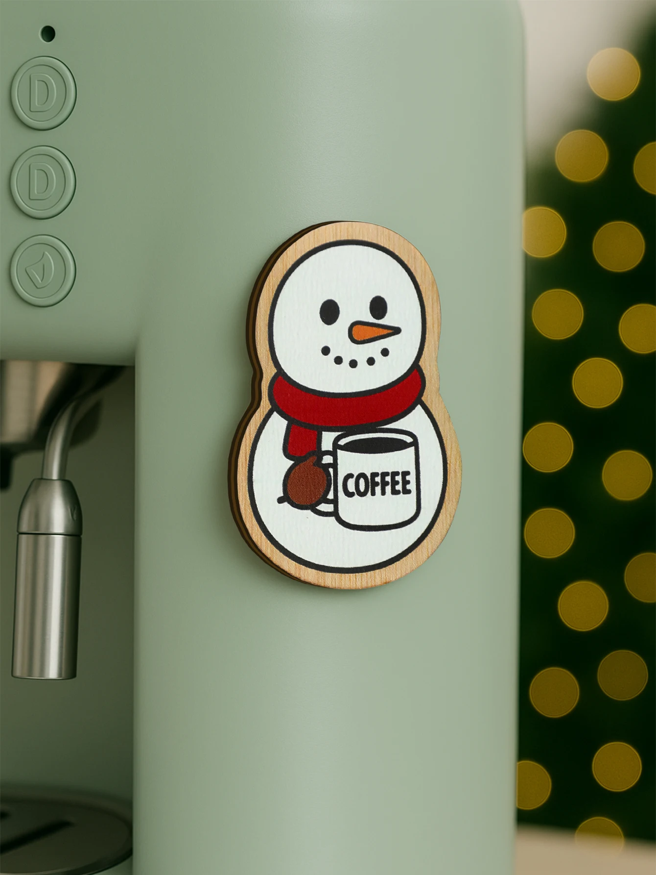 Christmas Snowman, Santa Claus & Gingerbread Man Stickers Refrigerator & Coffee Machine Decor for Kitchen, Home & Holiday Party