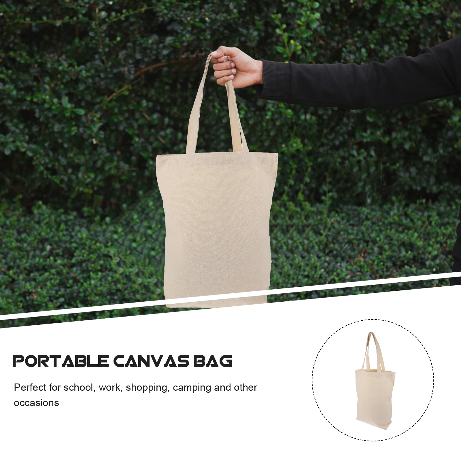 

Eco Friendly Shopping Bag Large Capacity Tote Portable Canvas Multipurpose Bag School Work Camping Gifts Storage
