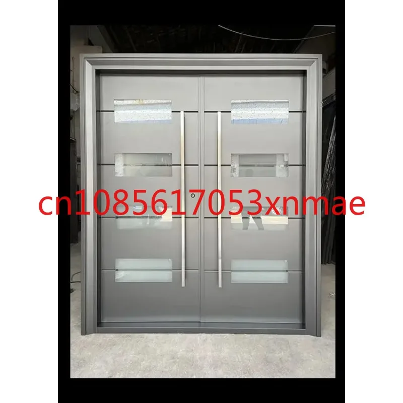 Hot Selling Modern American Luxury Black House Exterior Security Stainless Steel Front Entry Doors With Smart Lock